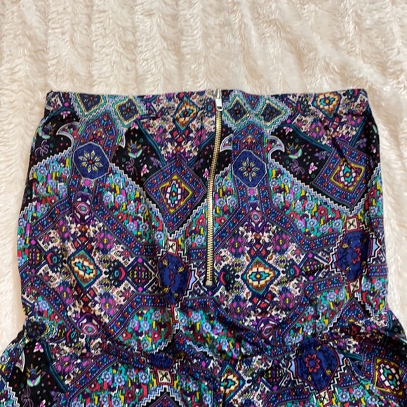 Aztec print romper size small with pockets tube top romper jumpsuit hippy boho - Picture 2 of 6